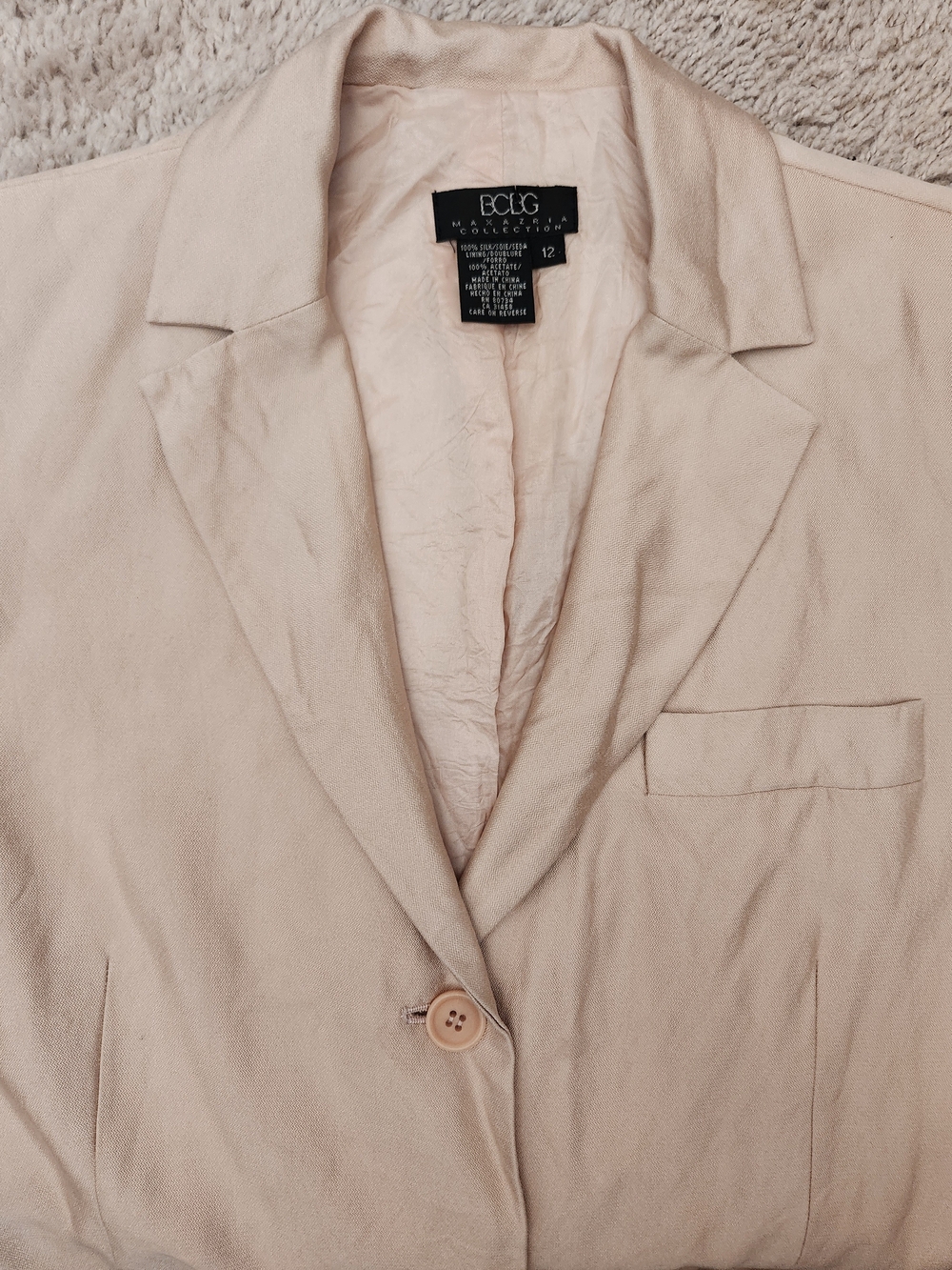 BCBGMaxAzria Light Blush Single-Button Blazer
